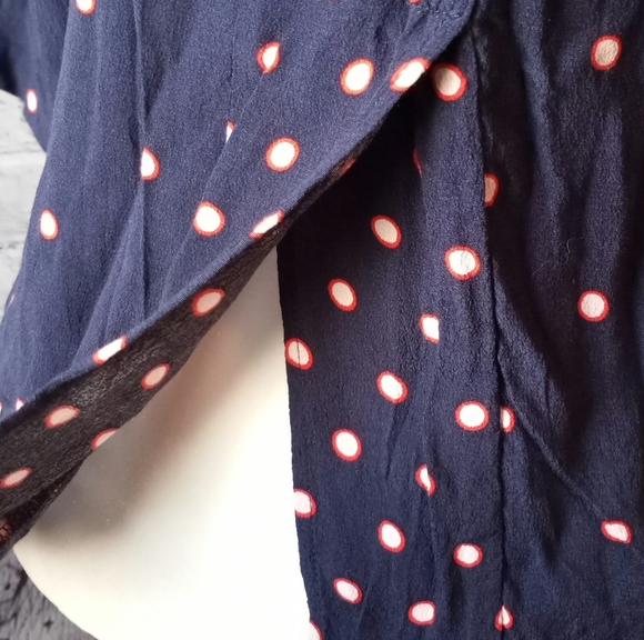 Joules 'Leah' Navy Polka Dot Woven Blouse Sz.4 - Picture 6 of 6
